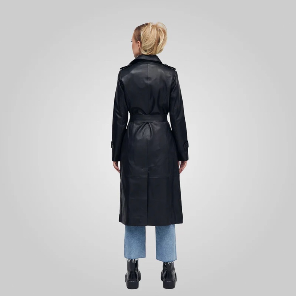 Bod & Christensen •Darcy•  Full Length Leather Trench Coat - Picture 5 of 5